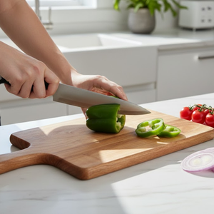 Planche à découper et à servir en bois d'acacia avec poignée |   Grande planche à découper en bois pour la cuisine, le fromage, le pain et les charcuteries - Product Image 3