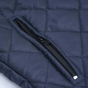 Veste matelassée marine pour homme avec fermeture boutonnée, col rabattable, coupe-vent décontracté, vêtement d'extérieur d'automne, coupe régulière - Product Image 6