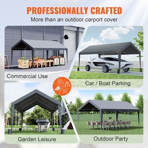 Tettoia per Auto 3x6m Resistente, Impermeabile e Anti-UV per Esterni, con 8 Pali Rinforzati e 4 Sacchi Zavorranti - Product Image 5