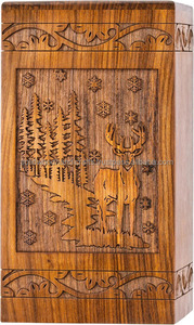 Urne funéraire en bois artisanale, très demandée, pour cendres d'adultes, urnes funéraires pour enterrement. - Product Image 2