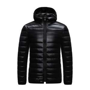 Blouson matelassé personnalisé pour homme en coton brillant, avec empiècements sur le devant, coupe-vent, respirant, col montant, idéal pour l'automne, OEM - Product Image 1