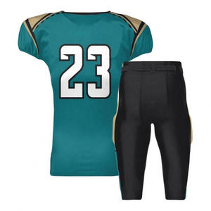Custom American Football Jersey Pants Set Green Black V-Neck Short Sleeve Moisture Wicking <b>Mesh</b> Printed Uniform Adult Men - Product Image 4