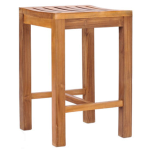 Tabouret de bar en teck écologique, style moderne, adapté à l'extérieur, robuste et durable. - Product Image 6
