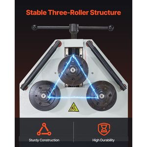 2.2KW Electric Roll <b>Bending</b> <b>Machine</b> 3-Roller Pipe Bender with 180 Degrees Maximum <b>Bending</b> Angle Reversible - Product Image 3