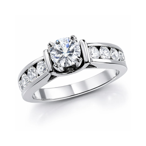 Anillo de Compromiso con Diamante Solitario Natural Real de 1.00 Ct |   Anillo de compromiso clásico con engaste de puntas en oro blanco de 14K, elegante regalo de joyería fina - Product Image 1