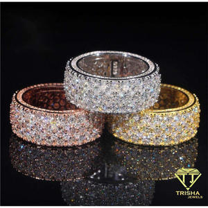 Anillo múltiple de plata de ley 925 premium con diamantes cultivados en laboratorio, tono oro rosa, joyería de lujo para compradores mayoristas. - Product Image 2