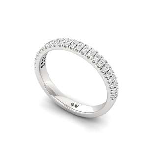 Bague de fiançailles élégante en diamant de laboratoire CVD taille ronde Eternal Grace en argent et or pour femme - Product Image 4