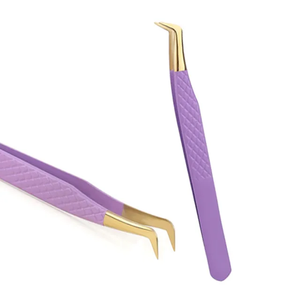 Pinzas de Acero Inoxidable para Extensión de Pestañas, Etiqueta Personalizada, Herramientas de Belleza al por Mayor con Puntas de Volumen y Fibra en Venta - Product Image 5