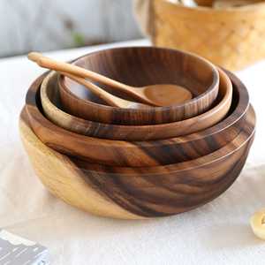 Best Grade Reusable <b>Wooden</b> <b>Bowl</b> with Natural Solid Wood <b>Bowl</b> & Smooth Polished Surface for Food Serving & Storage Daily Use - Product Image 2