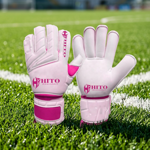 Gants de gardien de but de football personnalisés de haute qualité avec protection des mains en mousse de latex et protection des doigts pour le football (Roll Finger Gun Cut) - Product Image 2