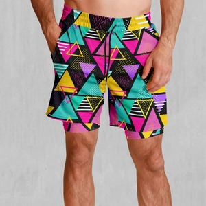 <b>Men</b> Geometric Print Canvas Board Shorts Quick Dry Mid Waist Drawstring Casual Swim <b>Trunks</b> Pockets Sublimation Transfer Print - Product Image 1