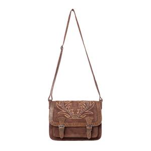 Nuevo Bolso de Mano de Moda para Mujer, Diseño Vintage, en Cuero Genuino con Grabado Western, Cierre de Cremallera, en Gamuza - Product Image 4