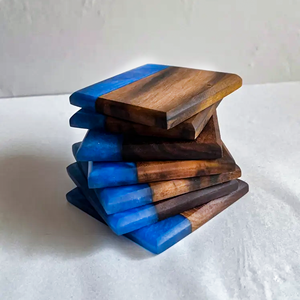 Walnut Wood Resin Coasters Classic Square Design Lightweight Customizable Color & Size Custom Logo Custom Packaging - Product Image 5