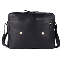 Sacoches pour ordinateur portable en cuir noir très demandées – Étui portable minimaliste pour ordinateur, pochette de voyage d'affaires – Fabriqué en Inde