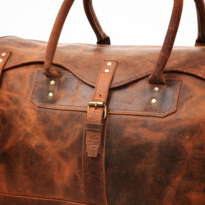 Sac de voyage et de week-end en cuir véritable pour la nuit, vente en gros, bagages et sacs de voyage - Product Image 4