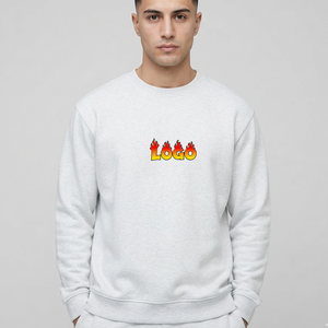 Sudaderas Personalizadas Blancas Extra Grandes con Bordado, Sudaderas de Felpa Francesa, Sudadera de Cuello Redondo con Estampado en Serigrafía para Hombre - Product Image 4