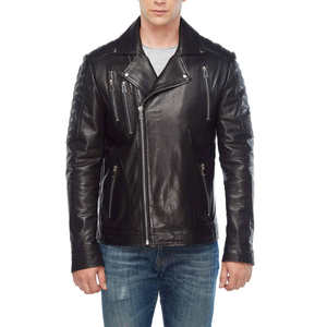 Veste en cuir véritable pour homme OEM 2026 en peau de mouton, veste en cuir d'hiver pour homme, veste bomber en cuir pour homme - Product Image 1
