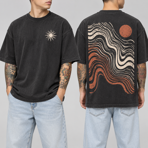 เสื้อยืดทรงโอเวอร์ไซส์ทรงบ็อกซี่ แขนเสื้อแบบดรอปโชว์เดอร์ ทรงหลวม ผ้าคอตตอนหนา สตรีทแวร์ โลโก้ด้านหน้า แห้งเร็ว ระบายอากาศได้ดี น้ำหนัก 220 กรัม สำหรับส่งออก - Product Image 4