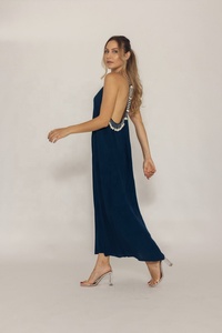 New Women’s Solid Color Full Length Cotton Maxi <b>Dress</b> V-Neck Sleeveless Spaghetti Strap Casual <b>Summer</b> Slip <b>Dress</b> - Product Image 3