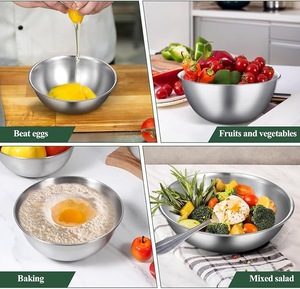 Tazón para Servir de Acero Inoxidable de Primera Calidad, Tazón para Mezclar Ensaladas de Metal de Grado Alimenticio, Vajilla de Cocina, Suministros para Restaurantes, Hoteles y Servicios de Catering - Product Image 6