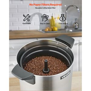 60 tazza commerciale 9 L distributore di urna per caffè in acciaio inox rubinetto senza gocciolamento per la preparazione rapida grande caffettiera commerciale per - Product Image 3
