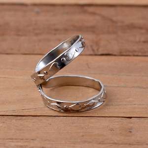 SHYAM JEWELRS Handmade Luxury Unisex Heart & Diamond Pattern Silver Wrap <b>Ring</b> <b>Adjustable</b> Finger Splint for Arthritis - Product Image 2