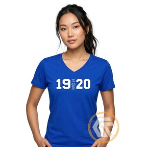 T-shirts personnalisés Zeta Phi Beta pour femmes, col en V uni, broderie et sérigraphie, vêtements décontractés de sororité, haute qualité - Product Image 1