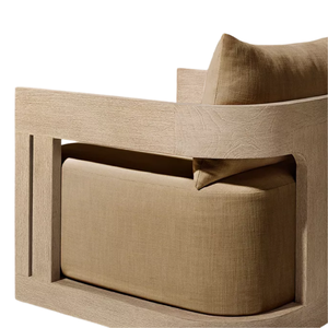 Sillón de Exterior de Estilo Contemporáneo, Madera de Teca Sólida, Diseño Curvo Premium Hecho a Mano, Asiento Profundo, Muebles de Lujo para Resort - Product Image 6