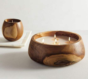 Élégant Porte-Bougie Rond en Bois Fait Main, Support Rustique pour Bougies Chauffe-Plat, Idéal pour Noël, Salle à Manger, Table Basse, Décoration Intérieure - Product Image 1