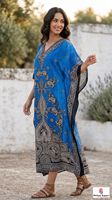 Robe Kaftan Imprimée Personnalisée pour Femme, Cache-maillot de Plage Ample et Léger, Tenue de Vacances, Fabricant OEM ODM, Tissu Personnalisé