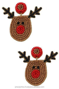 ต่างหูลูกปัดปักลายดอกไม้โบฮีเมียนทำด้วยมือสำหรับทุกเพศ - Product Image 2