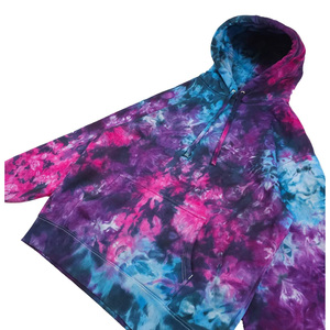 Sweat à capuche vintage tie-dye pour homme en coton épais avec finition délavée unique pour la mode urbaine moderne - Product Image 5