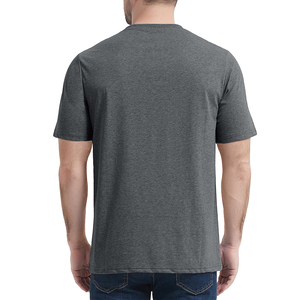 T-shirts décontractés pour hommes, 100 % coton, logo personnalisé sur le devant, poche, séchage rapide, haute qualité, faible MOQ - Product Image 2