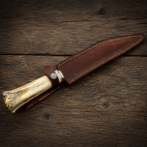 Custom Handmade Damascus Steel Fillet <b>Knife</b> Fixed Blade Fishing <b>Knife</b> with <b>Bone</b> <b>Handle</b> Genuine Leather Sheath Wholesale - Product Image 5