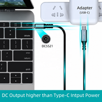 Cable de Carga USB C a DC 5.5 x 2.1mm para Laptop, Entrada USB Tipo C Macho a Cable DC 5.5 x 2.1mm Macho, hasta 100W