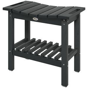 Banco de Ducha para Exteriores de HDPE, Resistente a la Intemperie, con Almohadillas Antideslizantes, Negro, para Patio y Piscina - Product Image 1