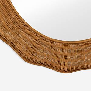 Miroir mural rond en rotin tressé à la main avec bord festonné, cadre naturel décoratif, décoration intérieure, vente en gros, fournisseur écologique - Product Image 4