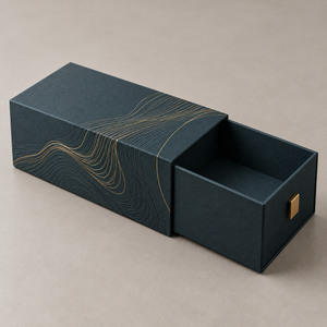 Boîte en papier kraft ondulé imprimée sur mesure, boîte cadeau pliante de luxe pour artisanat, parfum, bougie - Product Image 3