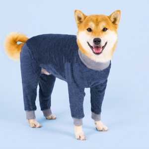 Solid Color <b>Dog</b> jumpsuit Soft Fleece Comfortable Pet Apparel - Product Image 1