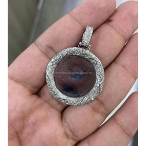 Luxury Personalized <b>Memorial</b> Pendant Necklace With Custom Photo Insert and Diamond Look Finish - Product Image 3