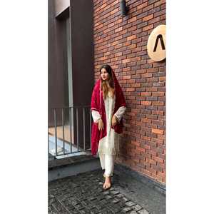 Conjunto de traje de mujer de diseñador, Top Georgette de imitación pesado con Plazzo y Dupatta para un look de fiesta - Product Image 5