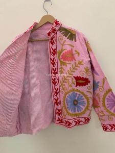 Veste en coton brodée florale de style bohème, col mandarin, manches longues, vêtements d'extérieur pour femmes, printemps - Product Image 2