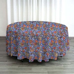 New 100% Cotton Hand Block Printed <b>Tablecloth</b> Custom Size Round/<b>Square</b> Banquet Cloth with Woven Fabric Technique for Weddings - Product Image 5