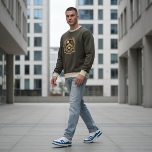Sweat-shirt à col rond pour homme, couleur personnalisée, logo imprimé, coupe classique, tricoté, vêtements décontractés, hiver, respirant, écologique - Product Image 5