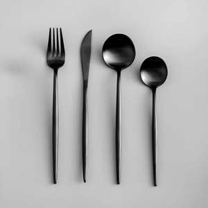 Juego de cubiertos de oro y plata con mangos forjados a mano, estilo europeo, antiguos y lujosos, para bodas, fiestas y cenas. - Product Image 4