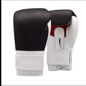 Gants de boxe bleu marine en PU avec fermeture Velcro et sangle de poignet réglable pour adultes, équipement d'entraînement et de sparring - Product Image 2