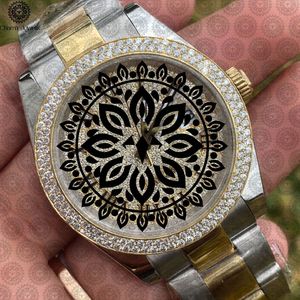 Reloj de Lujo Charm Jewells de Acero Inoxidable, Analógico de Cuarzo, Esfera Redonda de 42 mm, Bisel de Cristal, Estilo de Joyería de Moda Unisex - Product Image 3