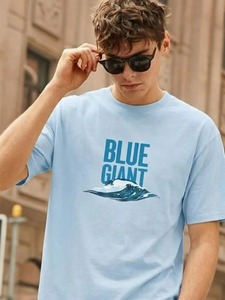 Camiseta Oversize de Algodón para Hombre con Hombros Caídos, Manga Corta, Estampado Gráfico en Contraste, Estilo Urbano Casual, Top Holgado - Product Image 2