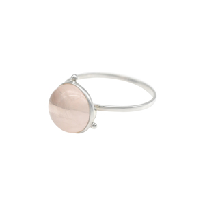 Bague Solitaire en Quartz Rose Naturel Rond de 9 mm, en Argent Sterling 925, Bague en Cristal de Guérison Faite à la Main, Bijou Tendance - Product Image 5