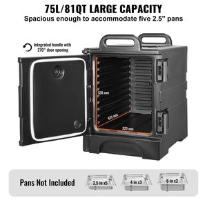 Contenitore Termico per Alimenti da 81 Qt con Doppia Chiusura a Fibbia, Scaldavivande a Caricamento Frontale per Ristoranti e Servizi Alberghieri - Product Image 3